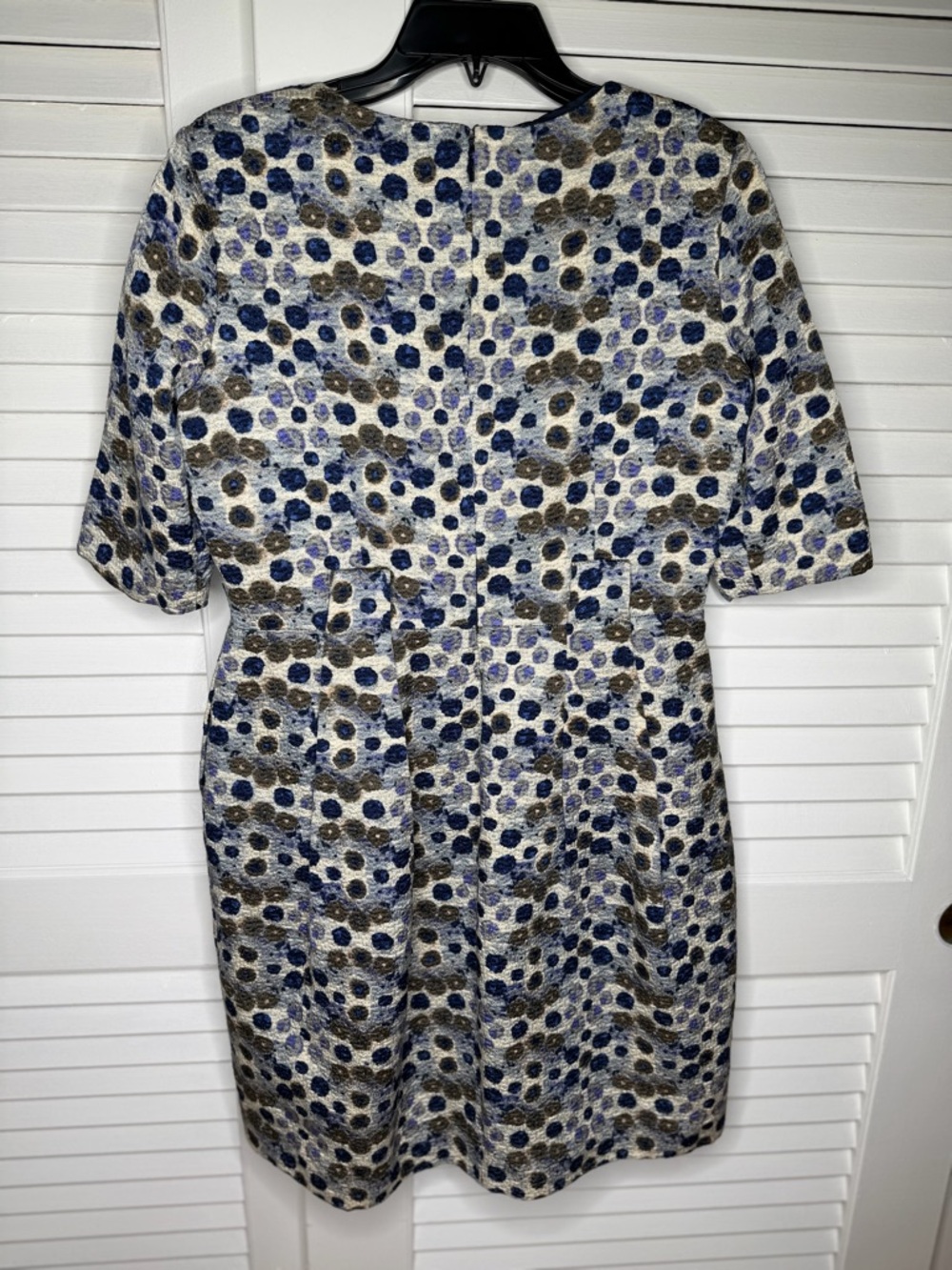 Carolina Herrera Black and Beige Geometric Midi Dress - Picture 3 of 12